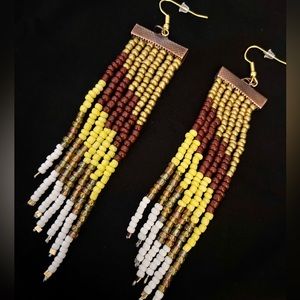 Women’s Handmade Seed Bead Fringe Earrings